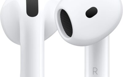 Apple AirPods 4 Écouteurs sans Fil, Casques et écouteurs Bluetooth, Audio Spatial personnalisé, résistance à la Transpiration et l’Eau, boîtier de Charge USB-C, Puce H2, Jusqu’à 24 Heures d’autonomie