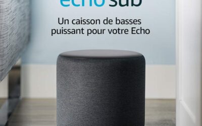 Echo Sub, Caisson de basses puissant pour votre Echo, Appareil Echo et service de musique en streaming compatibles requis