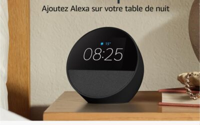 Amazon Echo Spot (modèle 2024) | Réveil connecté avec un son de qualité et Alexa | Noir