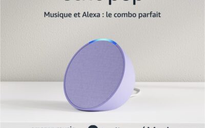 Echo Pop (Nouvelle génération) | Enceinte connectée Bluetooth et Wi-Fi compacte au son riche, avec Alexa | Lavande