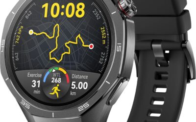 HUAWEI Watch GT 5 Pro 46mm Montre Connectée, Design aux Lignes épurées, Programmes d’entraînement de Pointe, Suivi de la santé, ECG, Jusqu’à 14 Jours d’autonomie, iOS& Android, Noir