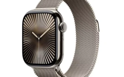 Apple Watch Series 10 GPS + Cellular 42mm Boîtier en Titane Naturel avec Bracelet Milanais Naturel