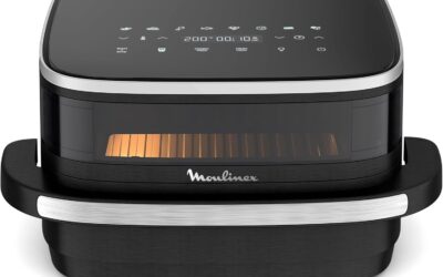 Moulinex Easy Fry XL Surface & Pizza 4L, Air fryer, Très grande surface de cuisson, Compact, Fenêtre de visualisation, Noir, AL4018F0