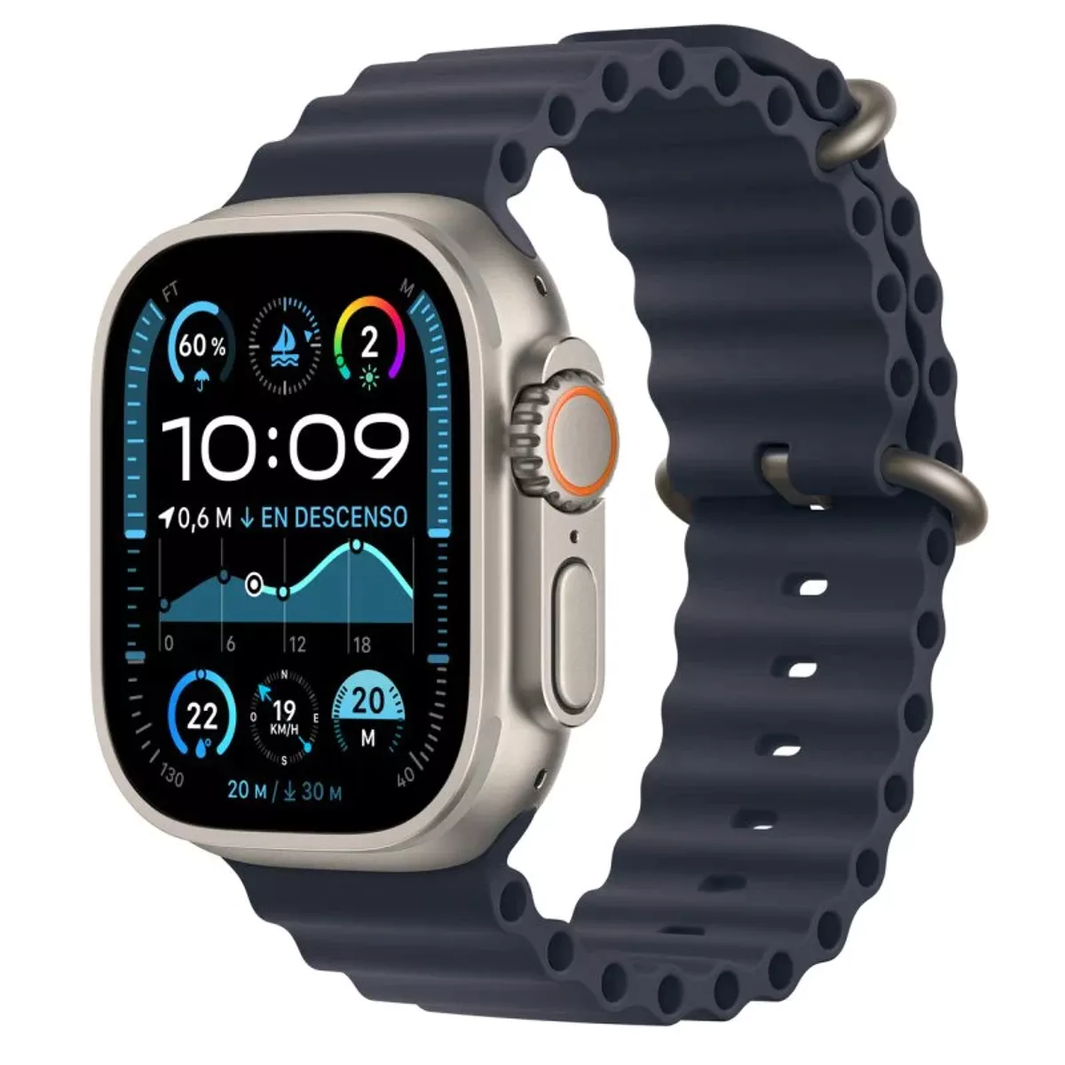 Apple Watch Ultra 2 OLED 49 mm Numérique 410 x 502 pixels Écran tactile 4G Titane Wifi GPS (satellite)